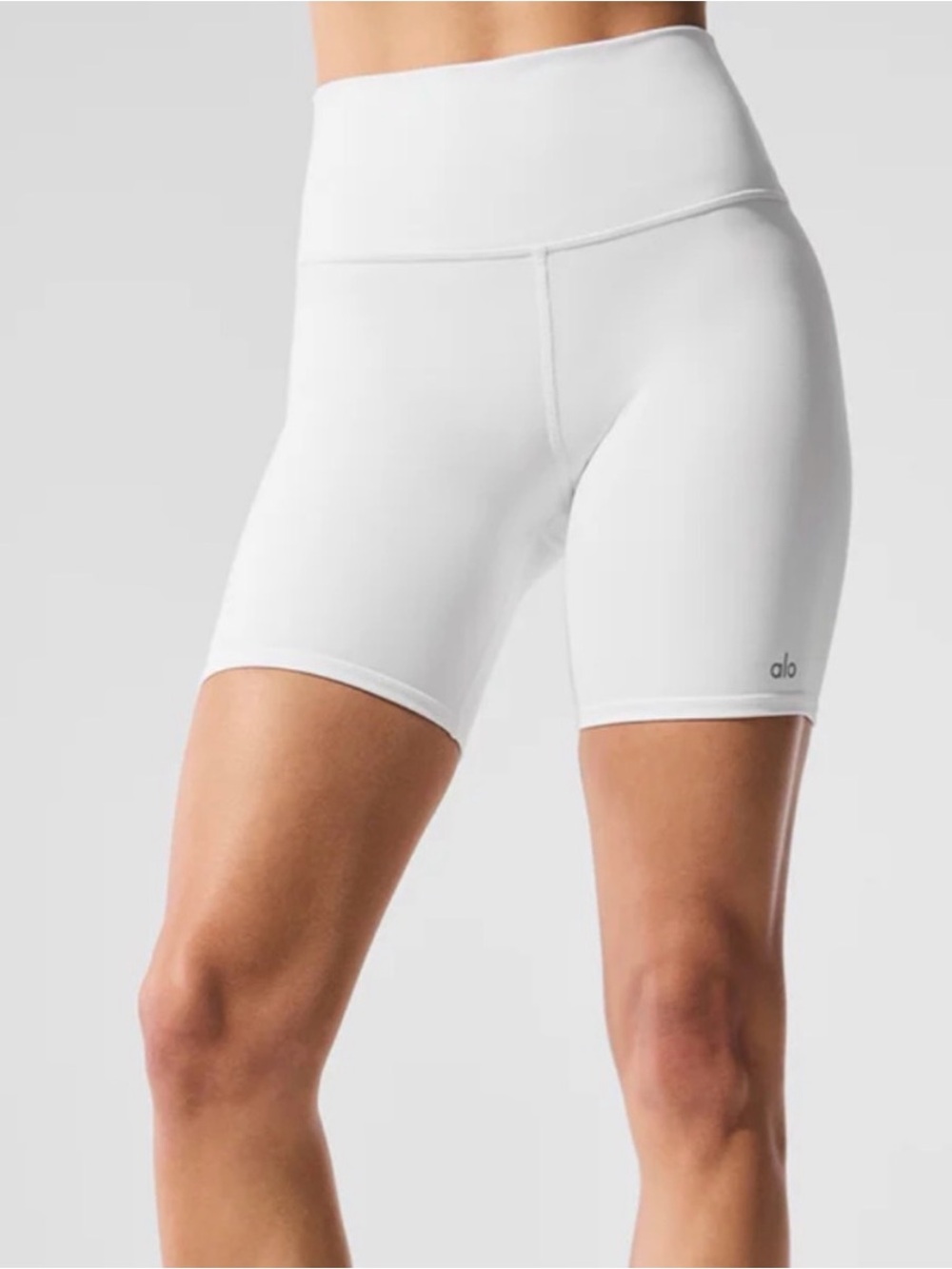 ALO Yoga White Bike Shorts